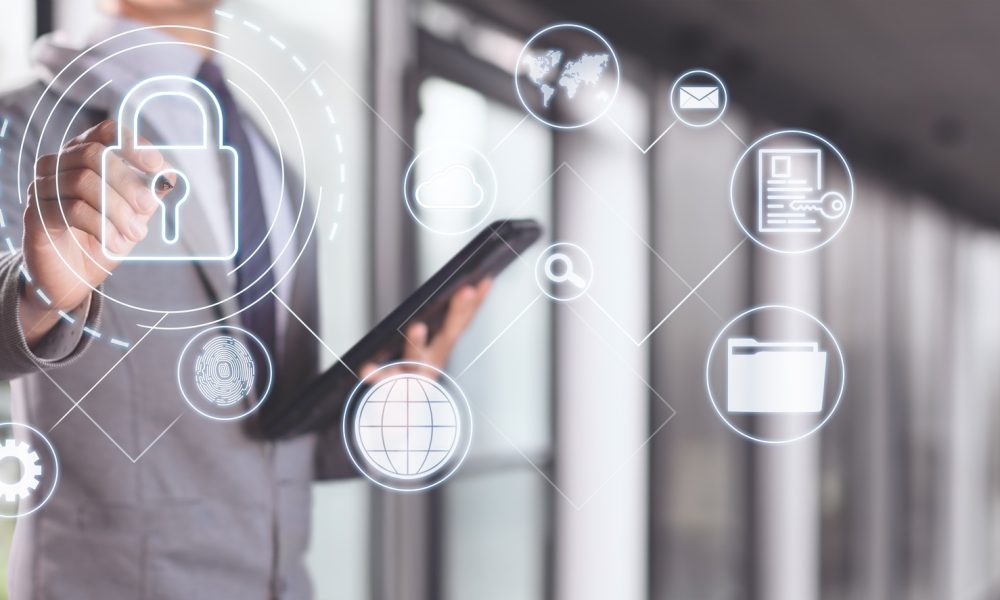 Cybersecurity and enterprise data protection with biometrics and encrypted files.